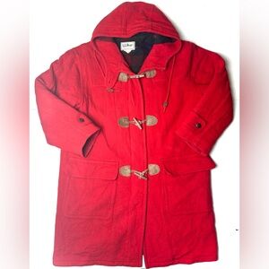 Vintage L.L. Bean FREEPORT MAINE Women’s L / XL Wool Duffel Coat Toggle‎ Jacket